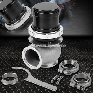 UNIVERSAL EXTERNAL 14-PSI 40MM TURBOCHARGER V-BAND 5" WASTEGATE+SPRING BLACK - Picture 1 of 5