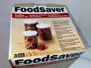 FoodSaver Vacuum 3 Canister Set 3/4Qt, 1.5Qt, 2.5Qt New in Open Box Tilia 2001 - Picture 1 of 4