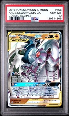 PSA 10 ARCEUS DIALGA PALKIA GX 156 COSMIC ECLIPSE SUN & MOON TAG TEAM POKEMON - Image 1 of 2