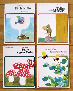 Lot 4 LEO LIONNI Books in GERMAN Fish Is Fish Color of His Own Tillie & Wall PB - Imagen 1 de 1