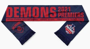 650658 MELBOURNE DEMONS 2021 AFL PREMIERS ACRYLIC SCARF DATE SCORE PREMIERSHIP - Picture 1 of 1