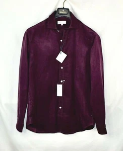 New Barney's Dress Shirt Button Down Small S Maroon Red Corduroy Spread - Picture 1 of 4