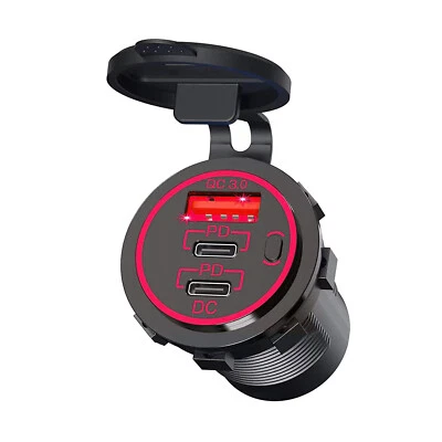USB C Car Charger QC3.0 12V Dual C-type Ports Fast Charge Socket Car Accessories - Image 1 of 4