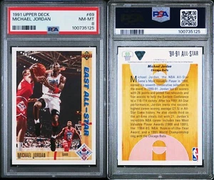 1991 Upper Deck Michael Jordan #69 PSA 8 NM-MT Near Mint Chicago Bulls Card - Picture 1 of 3