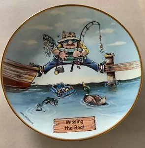 THE ART OF FISHING MISSING THE BOAT GARY PATTERSON DANBURY MINT PLATE PERFECT - Picture 1 of 4