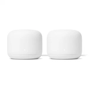 Google Nest WiFi Router 2 Pack (2nd Generation)  4x4 AC2200 Mesh Wi-Fi Routers - Picture 1 of 8