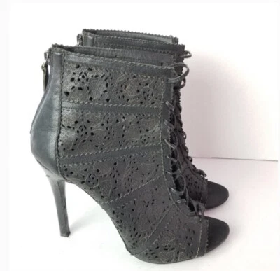 Botas de salón Alice and Olivia negras con cordones para mujer talla 39 nuevas Foto 1 de 4