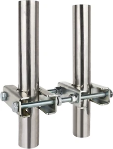 Antenna Mast Clamp Mast to Mast Bracket Kit with V Jaw Blocks for1"-2.5"OD Poles - Picture 1 of 12