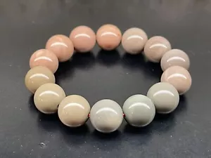 Pulsera natural de alta calidad con cuentas de ágata Shan Shan 13,2 mm - Imagen 1 de 5