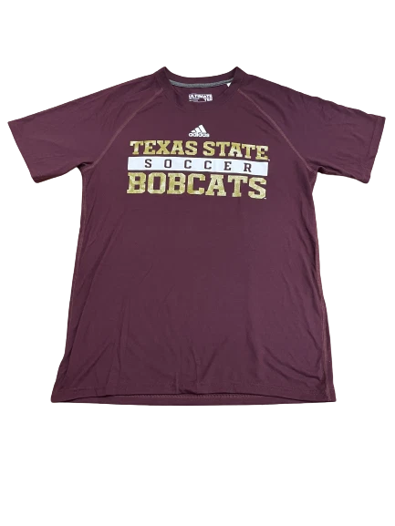 Adidas NCAA Texas State Bobcats Soccer Maroon Tee Maroon/White/Gold 4897a  - Image 1 of 1