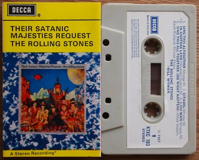 ROLLING STONES - SATANIC MAJESTIES (DECCA KTXC103) 1970s UK CASSETTE - WHITE - Image 1 of 3