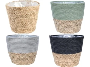 seagrass Round planter - pot in 2 Sizes and 4 Colours House Plant Display - Picture 1 of 5