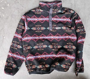 Obermeyer Women M Vintage 1/4 Snap Aztec Tribal Graphic Pullover Fleece Jacket - Picture 1 of 4