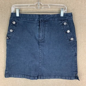 Falda Liz Claiborne Talla 4 * 30x17 Mujer Encaje Jean Azul Mini Denim Skort Lápiz - Imagen 1 de 10