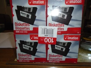 New Imation 3.5" 2HD IBM Formatted 1.44MB Diskettes – 4-25 Packs - Afbeelding 1 van 1