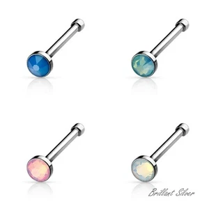 Nasenpiercing Nasenstecker Nasenring Silber Opal Blau Grün Rosa Weiß - Bild 1 von 6