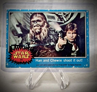 1977 STAR WARS - Han and Chewie Shoot it Out - Topps Series 1 Blue Card #44 - Image 1 of 4