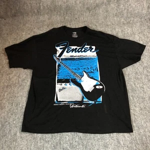 Fender Stratocaster Tee Shirt Mens 3XL Black Graphic Guitar words - Picture 1 of 7