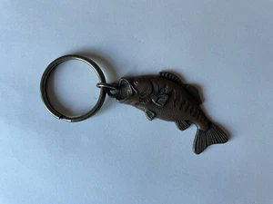USED North American Fishing Club Bass Keychain USA Brass Sculpted Fish Keyring - Picture 1 of 2