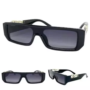 Futuristic Modern Contemporary Retro Party Club Raver DJ SUN GLASSES Black Frame - Picture 1 of 6