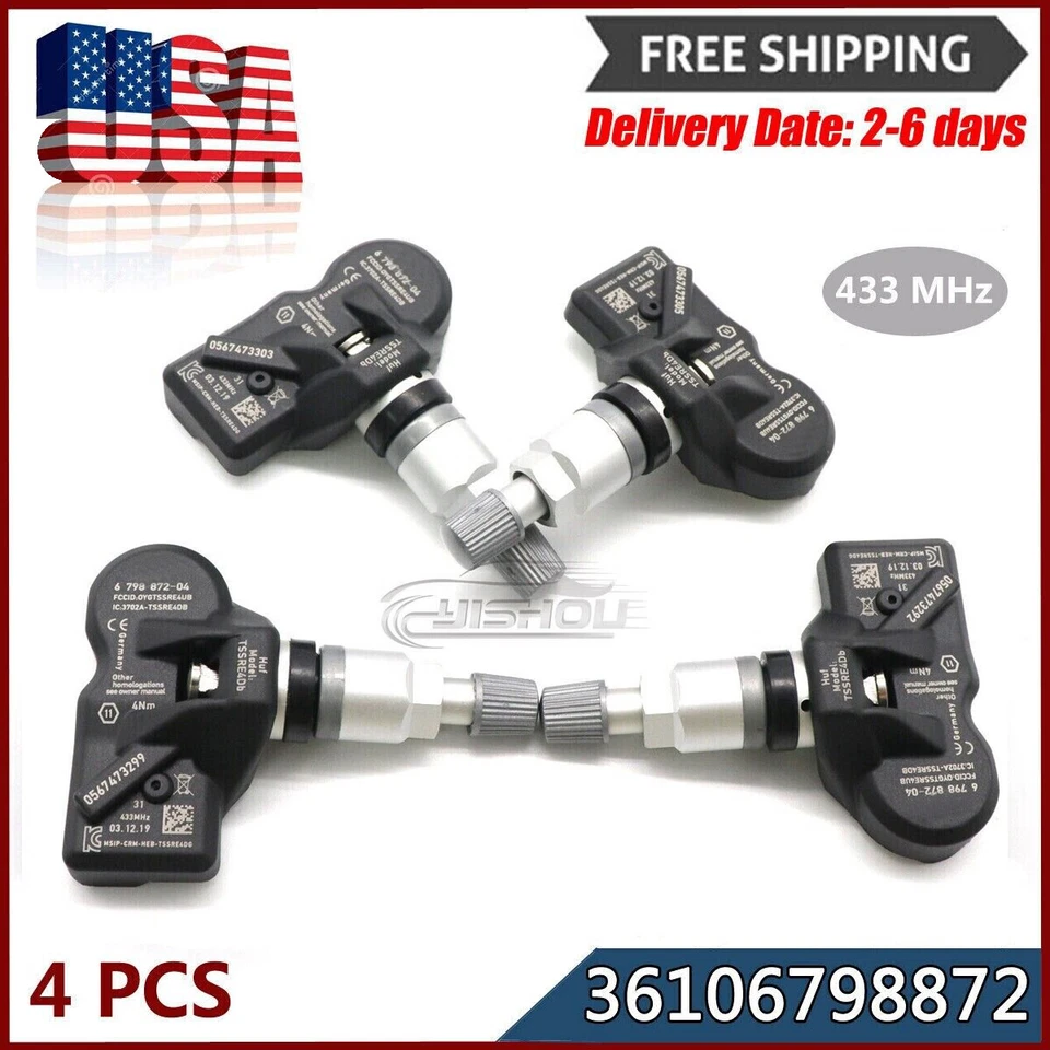 Sensor TPMS de monitoreo de presión de neumáticos 433 MHz 36106798872 para BMW X1 X3 Z4 M5 Foto 1 de 4