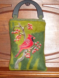 Felted Tote Bag (Cardinal)/Folk Art - Picture 1 of 1