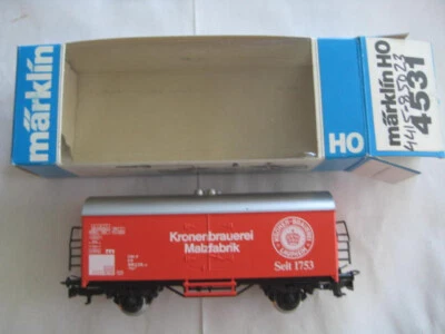 Marklin H0 4415-85023 DB Kronenbrauerei Malzfabrik Boîte Voiture Ltd Edn En 1985 - Photo 1/4