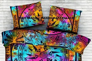 Indian Cycle Of The Cotton Cushion Pillow Sham Throw Ages Tie Dye Pillow Cover  - Picture 1 of 3