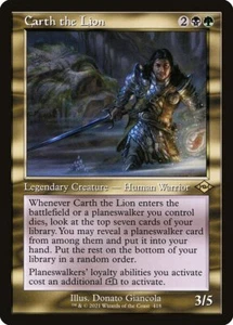 Carth the Lion x4 4x ETCHED FOIL Retro Modern Horizons 2 NM MTG - Imagen 1 de 1