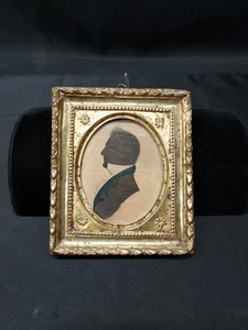 19th Century American ca. 1800 Cut & Drawn Silhouette Original Frame & Glass - Picture 1 of 9