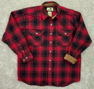 De Colección Field & Stream Chaqueta Hombres Grande Rojo Búfalo Cuadros Franela Pesada Puño Abatible - Imagen 1 de 7