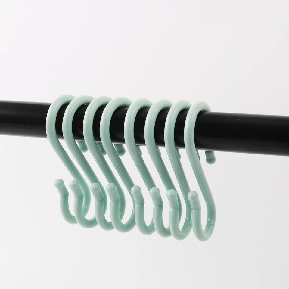 Paquete de 24 ganchos en S de plástico para colgar utensilios para colgar toallas azul claro Foto 1 de 4