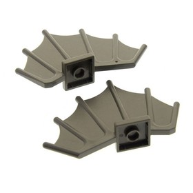 2x Lego Animal Dinosaur Fin Old-Dark Gray Shell Sail 1371 5953 40385
