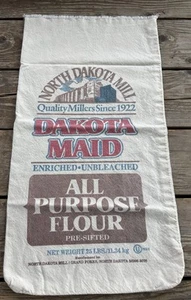 Vintage Dakota Maid All Purpose Flour 25lb Sack North Dakota Mill-Grand Forks ND - Picture 1 of 7