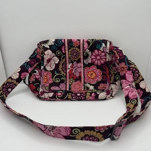 Vera Bradley Floral Messenger Bag Schultertasche verstellbarer Riemen rosa - Bild 1 von 10