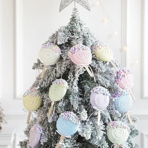 Christmas Lollipop Ornaments 6pcs Pastel Color Candy Christmas Tree Hanging Orna - Picture 1 of 4