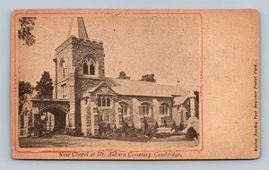 Vintage New Chapel Mt Auburn Cemetery Cambridge Postcard Boston Sunday Post - Picture 1 of 2