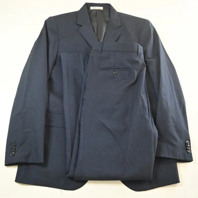 Joseph Abboud 40R 36x32 Azul Super 100s Lana Marzotto EE. UU. Hombres Chaqueta Pantalones Traje Foto 1 de 4