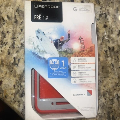 NUEVO Estuche Impermeable Rojo Gris Lifeproof Fre Series para Google Pixel 2 Foto 1 de 3