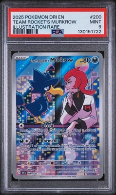 2025 Pokemon Sv10: Destined Rivals 200/182 IR - Team Rocket's Murkrow #200 PSA 9 - Image 1 of 2