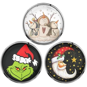 Snap Jewelry Set - 3 Christmas 18MM Ginger Charm Santa Grinch Snowman Bundle - Picture 1 of 12