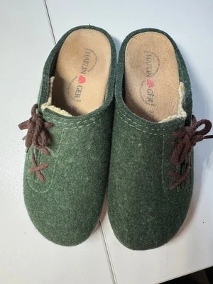 HAFLINGER Wool Clog Shoes Mules Slip On Rubber Sole; sz 37 - Image 1 of 4