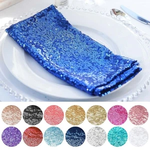 10 pcs 20" SEQUINED NAPKINS Wedding Birthday Dinner Party Table Top Decoratons - Picture 1 of 81