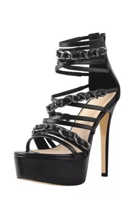 Women's Platform Open Toe Heel Sandals Stilettos High Heel Wedding Shoes US9 - Picture 1 of 5