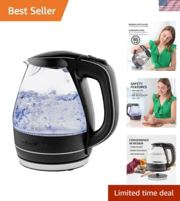 1.5L Glass Electric Kettle - Fast Boiling with Auto Shut-Off in Elegant Black - Image 1 of 4