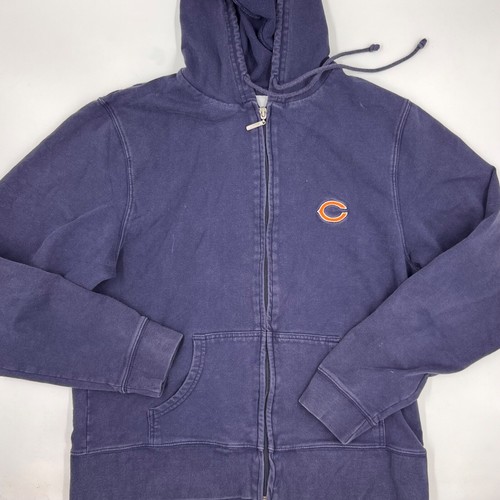 VETEMENTS Felpa con cappuccio da donna blu Chicago Bear cerniera taglia L abbigliamento da calcio NFL