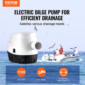 1100GPH 12V Automatic Submersible Boat Bilge Water Pump - Picture 1 of 10