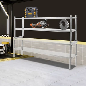 2 Tier 179 7 31 60cm 88lbs Stainless Steel Shelving Adjustable Shelf Storage US - Picture 1 of 9