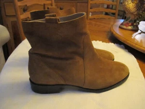 Lands End Womens Tan Suede Unlined Boots. Size 9B. - Picture 1 of 7