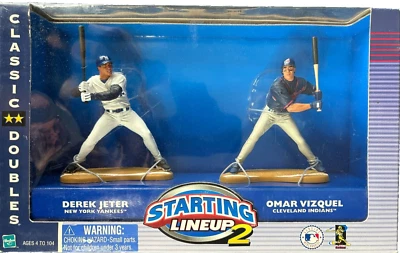 2 figuras de acción SLU 2000 Starting Lineup: Derek Jeter y Omar Vizquel - dobles Foto 1 de 2
